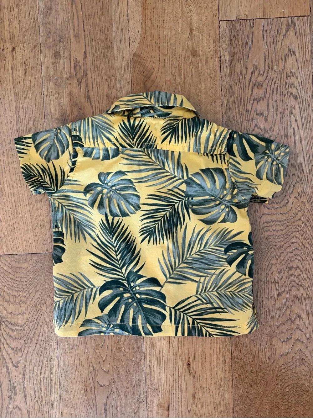 The Children's Place Yellow & Green Tropical Leaf Button-Down Shirt